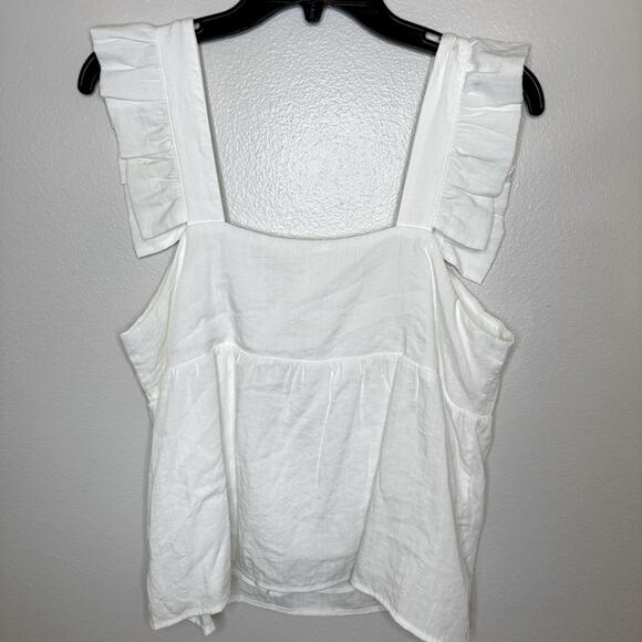 Le Lis Tops - LE LIS Collection White Ruffle Sleeveless Top Women Size Large